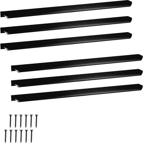 Set di 6 maniglie per mobili in alluminio, nero opaco, 436 mm (1/5)