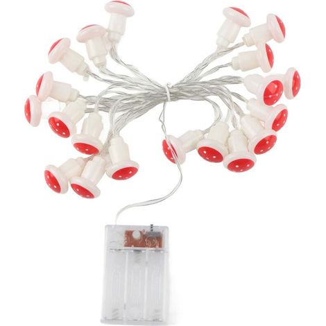 Guirlande lumineuse en forme de champignon, 20 LED, thème Noël, pour fêtes, mariages, fenêtres, arbres et décorations saisonnières.-AquaForge (1/5)