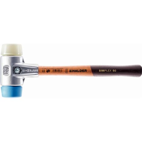 HALDER SIMPLEX mazzuolo in TPE morbido / nylon con alloggiamento in alluminio e manico in legno - D=40 mm - 3118.040