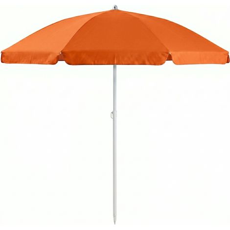 Ombrellone Mare HEMAX Oxford Parasole Fibra Vetro Giardino Spiaggia Ø240cm Arancio