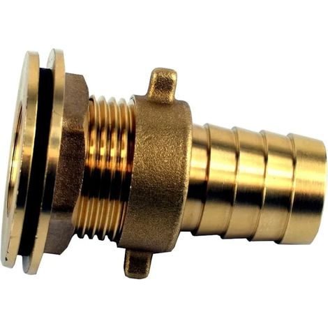 Conexión para Tanque de Lluvia, Pasamuros Latón 1 Pulgada con Racord para Manguera 25mm (1/5)