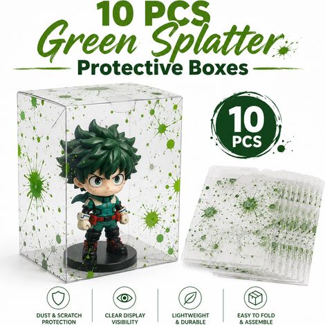 10 cajas protectoras transparentes para figuras con efecto verde. (1/5)