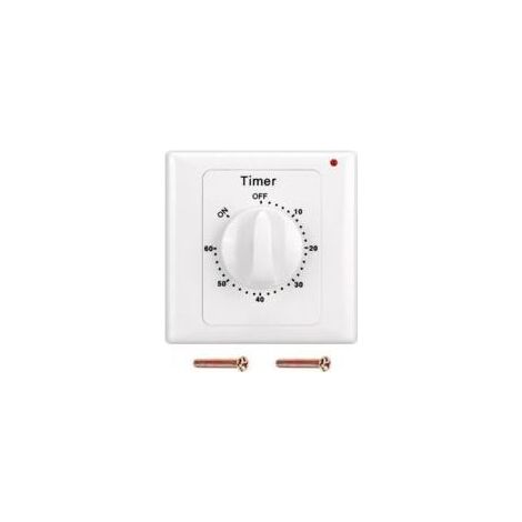 60 min compte à rebours minuterie AC 220V, bouton de commutation style électronique mécanique, compte à rebours minuterie, prise minuterie Crezuo (1/4)