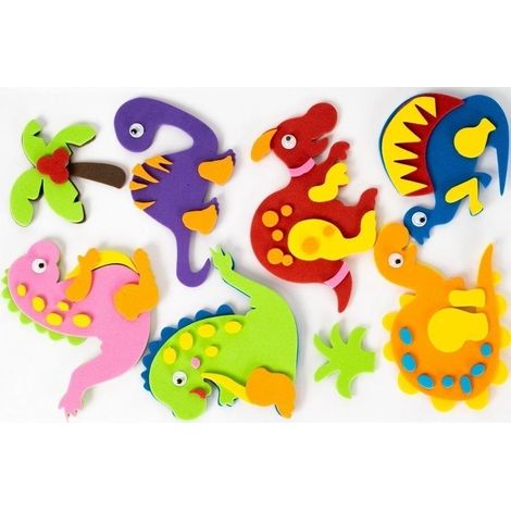 Adesivi dinosauri 3D FANDY - 8 pezzi, in schiuma, per decorazione