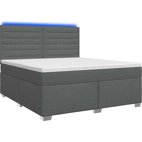 Maison Exclusive - Letto box spring con materasso Grigio Scuro 140 x 200 cm (1/5)