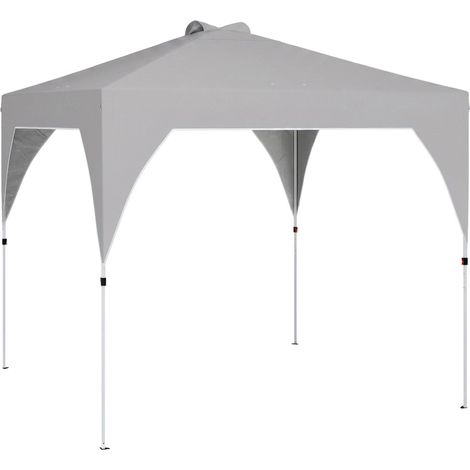 Tonnelle pliante 3x3m avec aérations, sacs de lestage et sac de transport, toile Oxpourd et métal, gris foncé