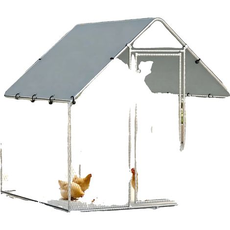 Gallinero, dimensiones 2 m x 2 m x 2 m, fabricado en acero galvanizado, diseño accesible, apto para pequeños animales de granja, requiere montaje. (1/5)