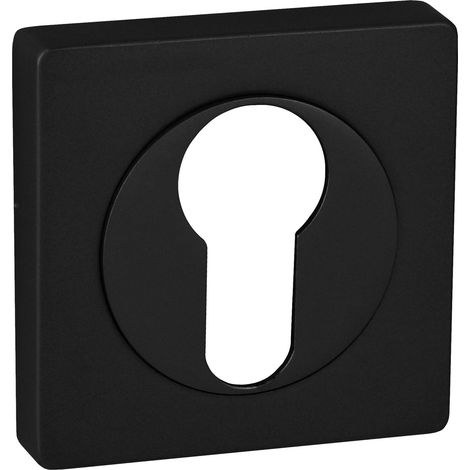 Placa roseta cuadrada Domino para mango quadro-QR con inserto negro