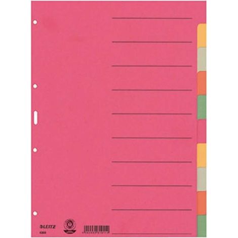 Ordnerregister DIN A4 blanko Karton recycelt mehrfarbig 10 Registerbltter (1/5)