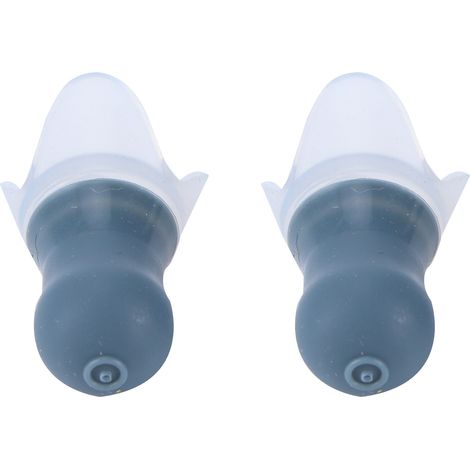 Wasserdichte Schwimm-Ohrstöpsel, Fluglärmschutz, graues Silikon, mit schwarzer wasserdichter Flasche (1/5)