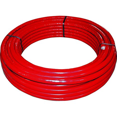 Rotolo mt. 50 tubo multistrato dm.16 rivestito rosso (1/2)