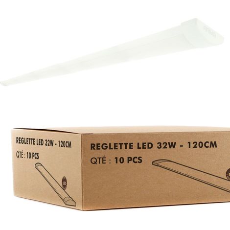 10 Reglettes LED lumineuse LINE 120cm 32W IP40 3400Lm  Température de Couleur: Blanc Froid 6000K (1/5)