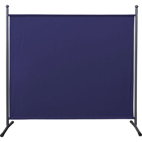 Paravent Outdoor Wetterfest 180 x 178 cm Blau Raumteiler Stellwand Innen Garten & Balkon Sichtschutz Blickdicht