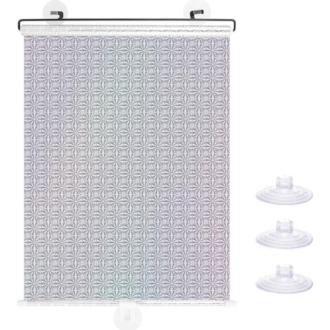 Rideaux occultants à ventouses, sans perçage, rideaux occultants temporaires, parfaits pour les salons et les voitures (4060 cm, laser argenté). (1/5)