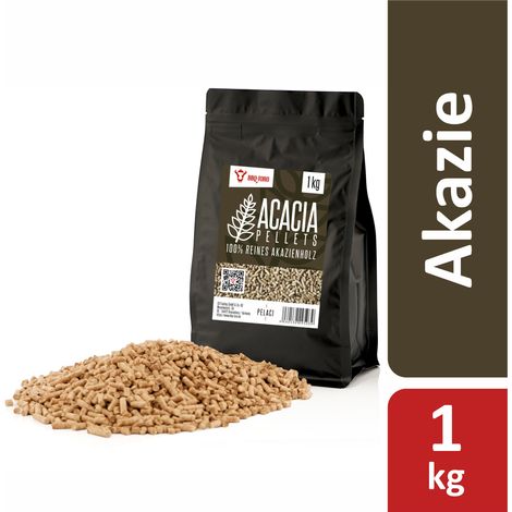 BBQ-Toro Acacia Pellets aus 100% Akazienholz, 1 kg, Grillpellets, Akazienpellets für Grill und mehr