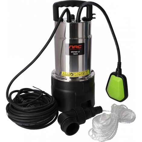 Nac SPE75HI-L2, 750W Schmutzwasser de pumpe, hohe Effizienz für Abwasser de Entwässerung, zuverlässige Kapazität für industrielle Projekte und de Gartenarbeit.