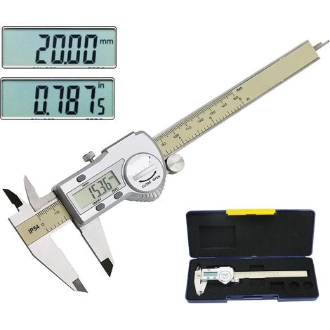 Digital Caliper 0-150 Mm/6" Stainless Steel Digital Caliper Vernier Caliper Gauge Micrometer Electronic(0-300mm) (1/5)