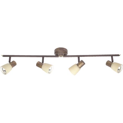 BRILLIANT Lampe Luca Spotrohr 4flg altkupfer/champagner 4x R50, E14, 40W, geeignet für Reflektorlampen (nicht enthalten) Arme drehbar / Köpfe schwenkbar (1/3)