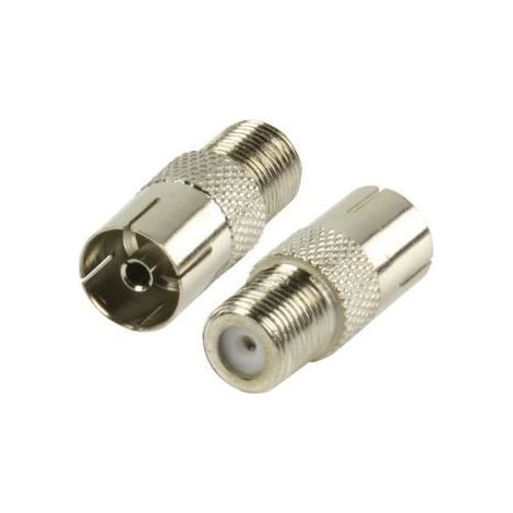 Adaptateur d'antenne - VALUELINE - FC-028PROF - Fiche F Femelle - Coax Femelle - Argent