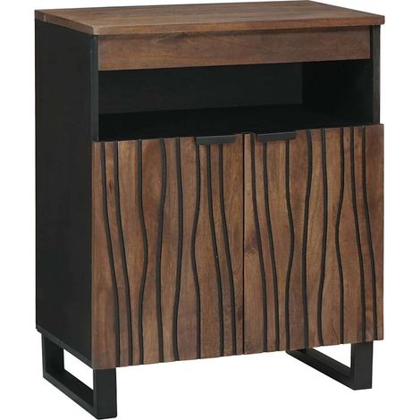 Sideboard Braun 60 x 33 x 75 cm massives Mangoholz