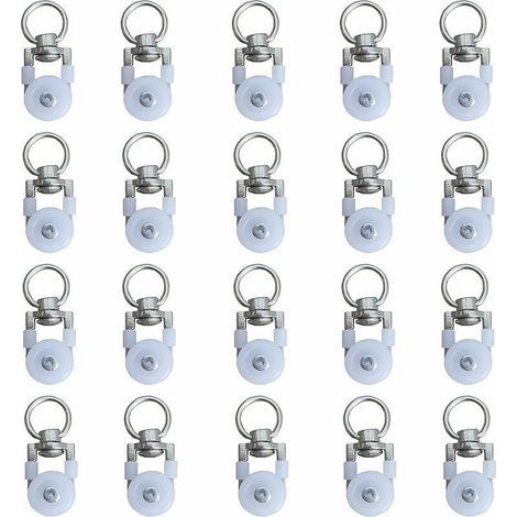 20 Rouleaux de Rail pour Rideaux Glissants – Poulies Silencieuses pour Double Rail Fenêtre – Compatible avec Systèmes de Stores Classiques (1/5)