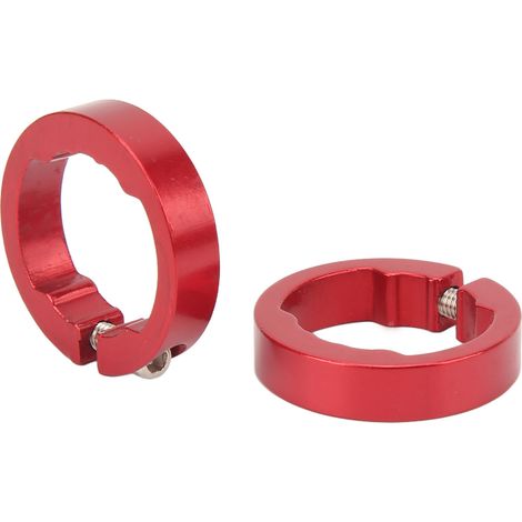 2 Pièces Poignées Vélo Anneaux Serrage Alliage d'Aluminium Léger et Robuste pour Guidon 22.2mm Rouge (1/5)