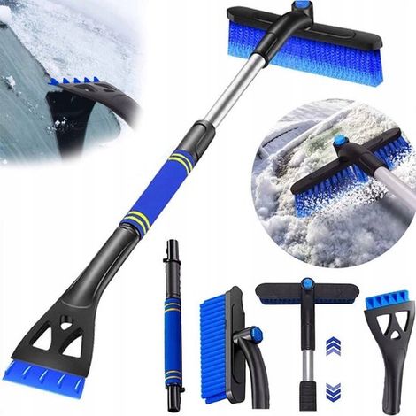 Raschietto per ghiaccio estensibile con spazzola da neve e testina rotante a 360° raschietto per ghiaccio per auto 2 in 1, raschietto per finestrini auto, raschietto per neve, raschietto per finestre  (1/5)