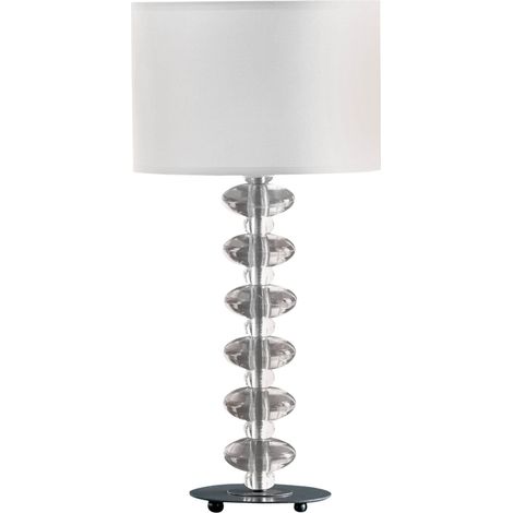 Premier Housewares Bobble White Fabric Shade Lamp