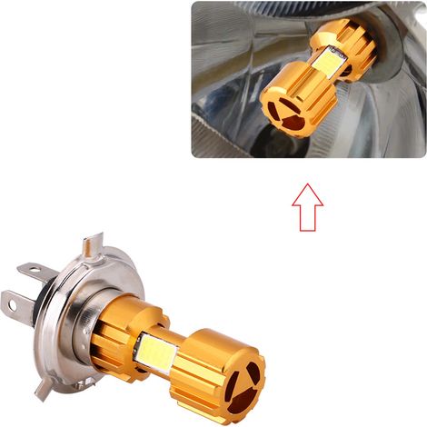 Motorradscheinwerfer H4 LED COB 12V 18W Weiß Universal (1/5)