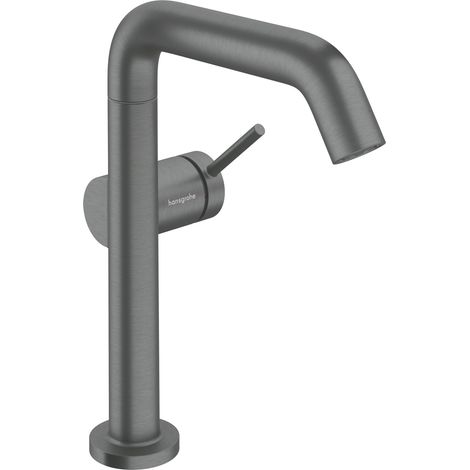 Hansgrohe Tecturis S - Waschtischarmatur mit Push-Open-Ablaufgarnitur, CoolStart, EcoSmart+, gebürstetes Schwarzchrom 73360340 (1/2)