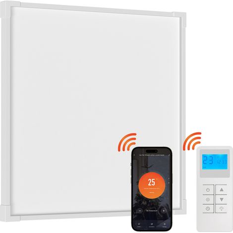 TolleTour Radiatore a infrarossi connesso 60 x 60 cm - 360 W - Bianco - Riscaldamento a soffitto - Con angoli di protezione (1/2)
