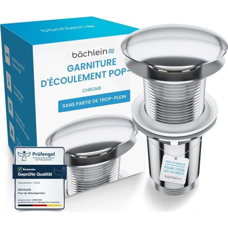1 - Bonde De Lavabo - Valve Pop-up Chromée - Système Clic-clac Sans Trop-plein Avec 3 Joints Universels Pour Évier Et Lavabo De Salle De Bain - Chrome - 1,25 Pouces (1/5)