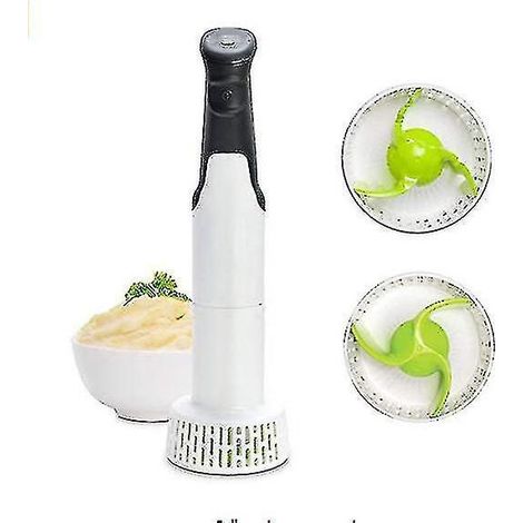 Presse-purée électrique, mixeur plongeant 3 en 1, hachoir à légumes, ensemble multi-usages pour purées et fouets, mixeur plongeant, mélanges et purées parfaits pour les aliments pour bébés. (1/4)