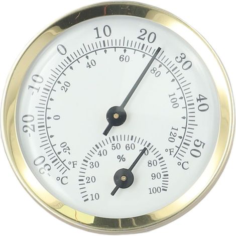 Thermomètre-hygromètre analogique, aluminium, 58mm, -30-50°C (1/5)