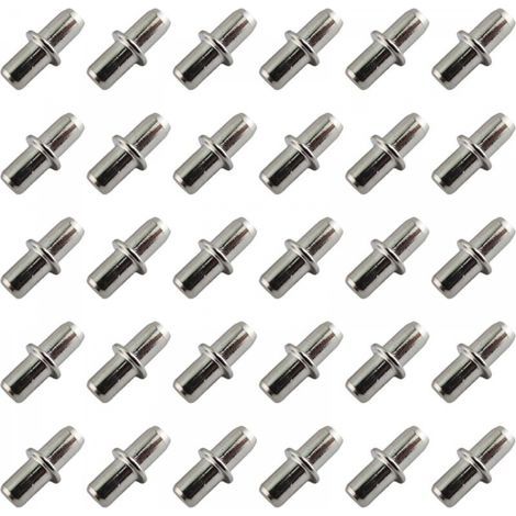 Lot de 40 support d'étagère 5 mm en nickel plaqué – Support d'étagère – Support de planche pour Meubles, Armoires,5 x 15mm (1/5)