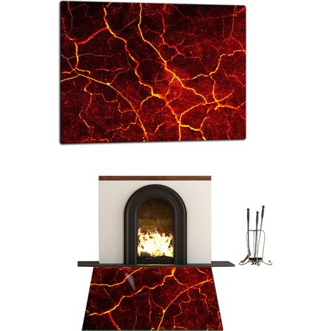 SOPORTE DE CHIMENEA DE CRISTAL TEMPLADO DIMENSIONES 52x30cm LAVA GRAPHICS (1/5)