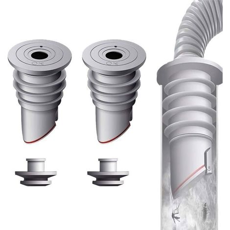 Ablaufdichtung für Waschmaschinen 35-40 mm - 2 Stück, geruchshemmend, grau - wasserdichter Stopfen für den Wasserablauf (für den Hausgebrauch)