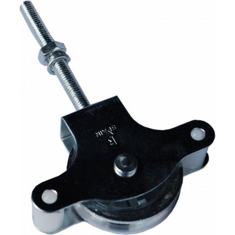 FPLUS polea rod.metal.c/tuerca de 60 , Polea tendedero metalica con tuerca M-6x60 mm.
