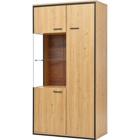 Vitrine moderne LED 15 couleurs avec porte en verre 77,5 x 40 x 150 cm HOMVRA (1/5)