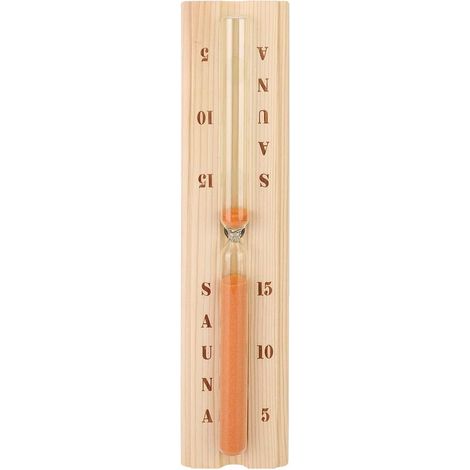 Sablier de Sauna - 1 Unité - Bois et Verre - Minuteur 15 Minutes Précis - Pour Spa et Détente - 30,3 cm (1/5)