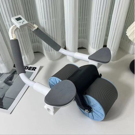 Rouleur abdominal avec retour automatique, roue abdos à minuterie, appui coudes, équipement d'entraînement des abdominaux, renforcement musculaire, fitness à domicile