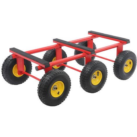 Véhicule tout-terrain à 6 roues, capacité tout-terrain avec une capacité de charge de 1200 lb, chariot de meubles lourds, pneus pneumatiques de 10 pouces pour la maison, entrepôt logistique
