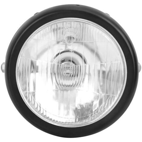 Phare avant rond pour moto CG125 GN125, coque alliage noir classique, lentille blanche