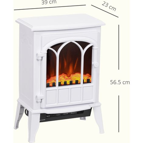 Poêle électrique sur pied, puissance 1000W/2000W, avec fonction de réglage bas, 39x23x56,5cm, blanc. (1/5)