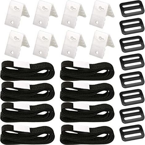 Fixation pour Bâche Solaire de Piscine,8 Pièces Kit de Sangles de Couverture Solaire,Enrouleur de Couverture Solaire,Sangles de Fixation,Pinces,Boucles,pour Piscine Universelle (1/4)