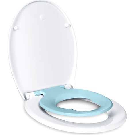 Todot – Abattant WC familial avec siège enfant magnétique – Frein de chute – Charnière réglable – Polyéthylène – Confort ergonomique – Installation facile - DBTS04BJ