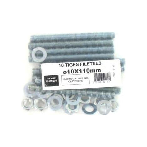 Varillas roscadas de diámetro de 10 paquetes de M10 x 110mm Batifix 10