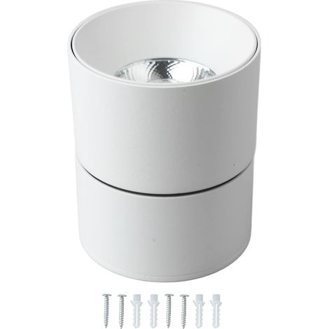 Spot Anti-éblouissant, Plafonnier LED Anti-éblouissant Monté en Surface, Projecteur Rotatif Pliable 110 à 240V pour Le Salon(Blanc) (1/5)