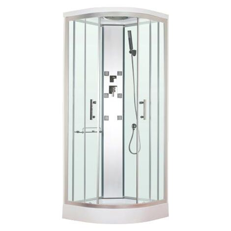 ONDEE ZEN - Cabine de douche hydromassante MERIDA - Porte coulissante - quart de cercle 80cm