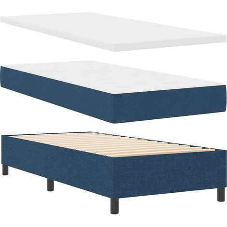 vidaXL Letto a molle con strisce LED Blu 80 x 200 cm Tessuto (1/5)